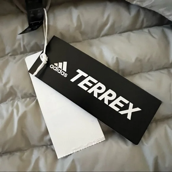 Mens Adidas x Terrex Hike Bomber Down Jacket Gray Size 2XL